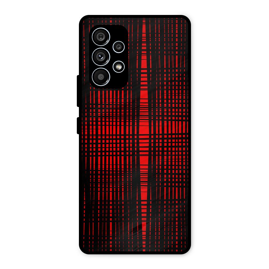 Red Net Design Metal Back Case for Galaxy A53 5G