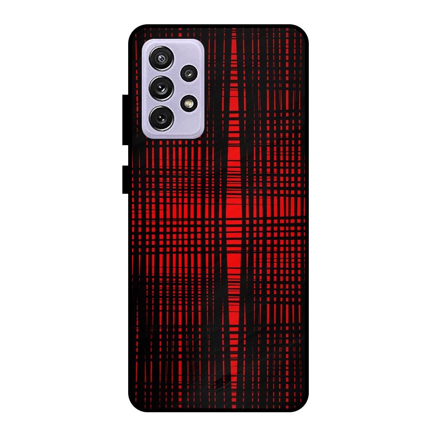 Red Net Design Metal Back Case for Galaxy A72