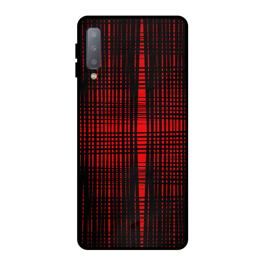 Red Net Design Metal Back Case for Galaxy A7 (2018)