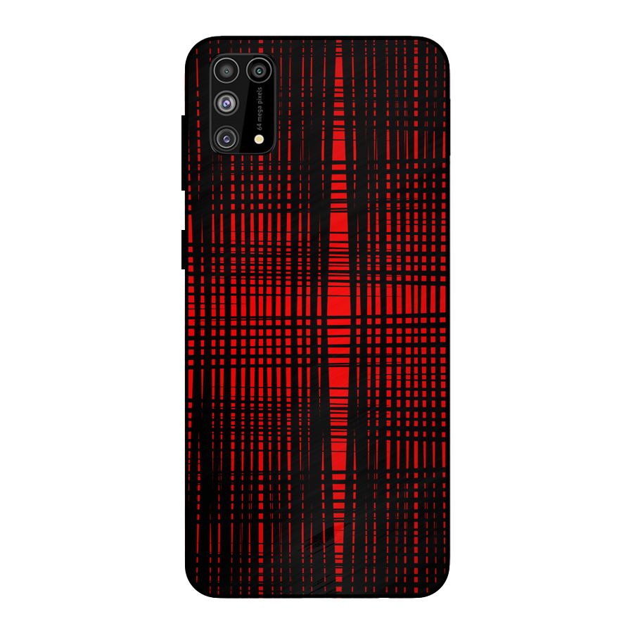 Red Net Design Metal Back Case for Galaxy F41
