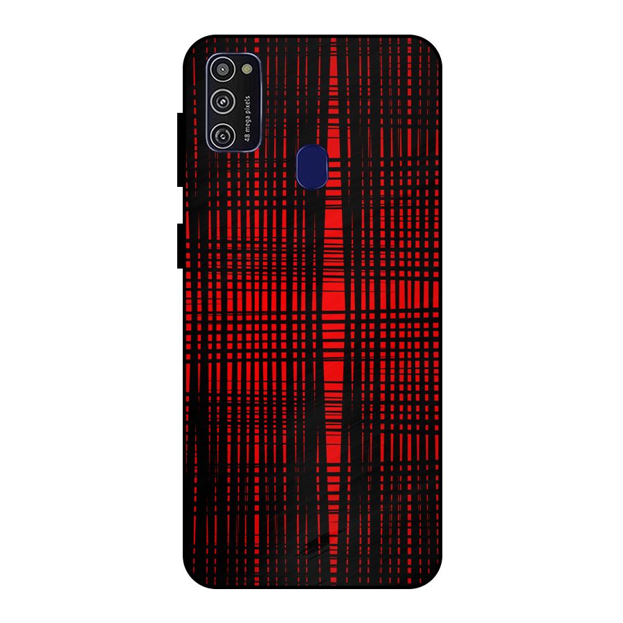 Red Net Design Metal Back Case for Galaxy M21