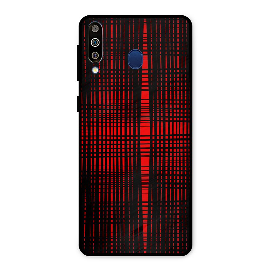 Red Net Design Metal Back Case for Galaxy M30