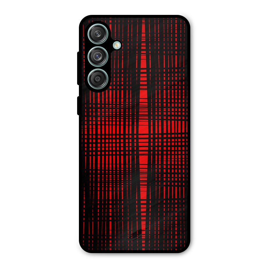 Red Net Design Metal Back Case for Galaxy M55 5G