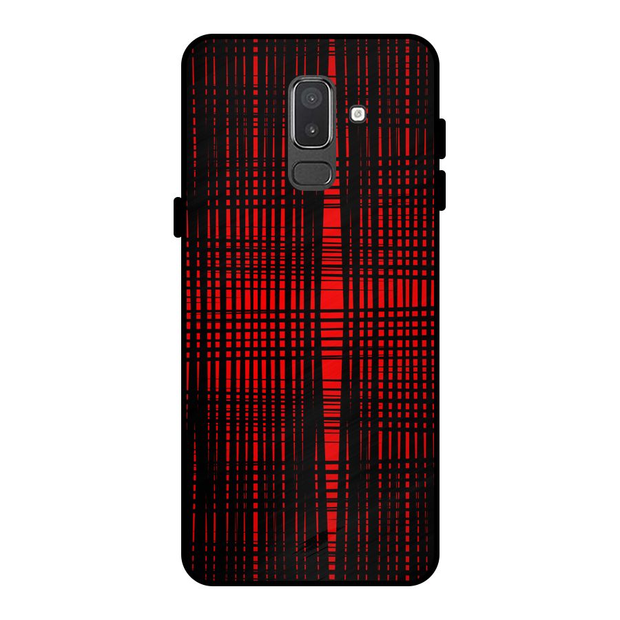 Red Net Design Metal Back Case for Galaxy On8 (2018)