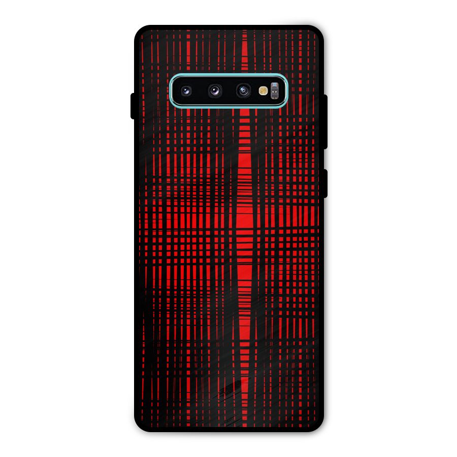 Red Net Design Metal Back Case for Galaxy S10 Plus