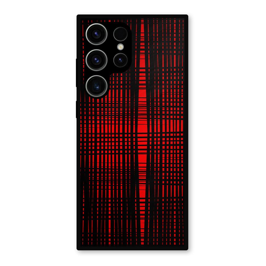 Red Net Design Metal Back Case for Galaxy S23 Ultra