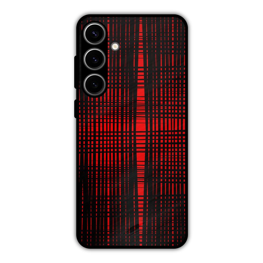 Red Net Design Metal Back Case for Galaxy S24 Plus