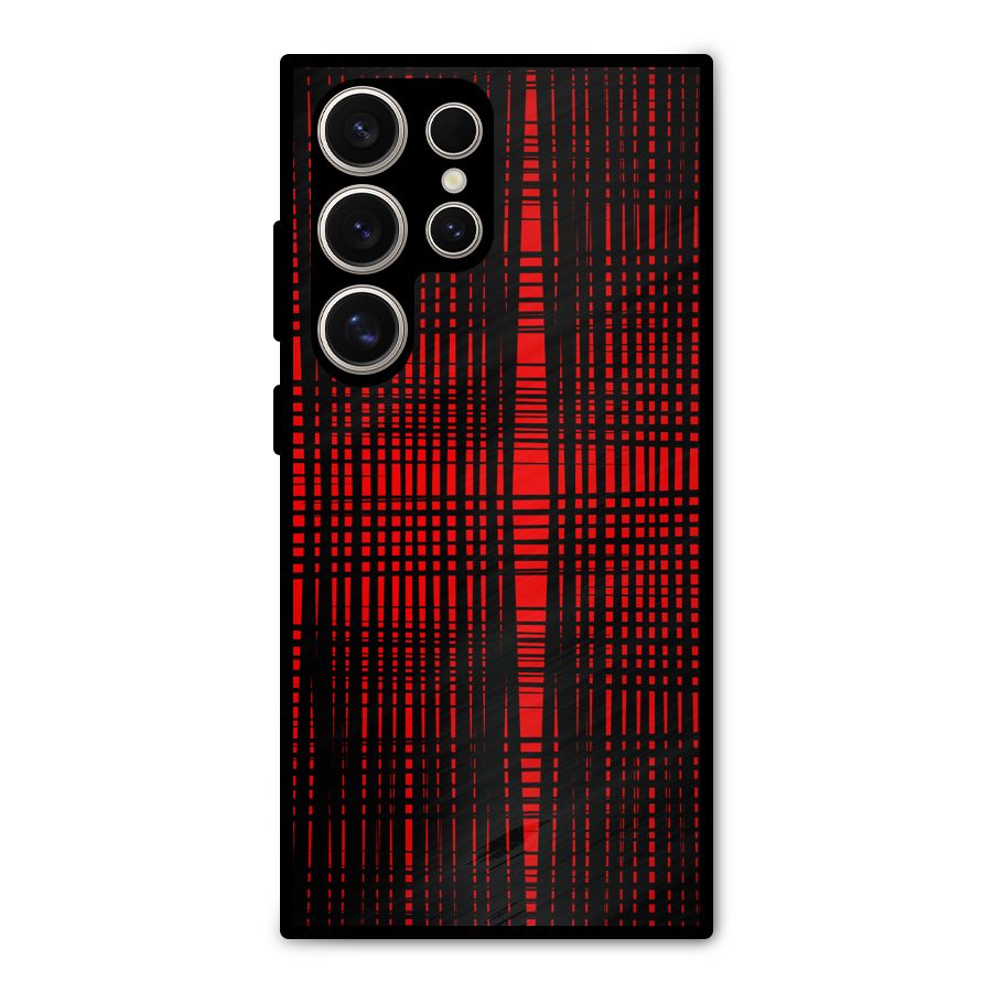 Red Net Design Metal Back Case for Galaxy S24 Ultra