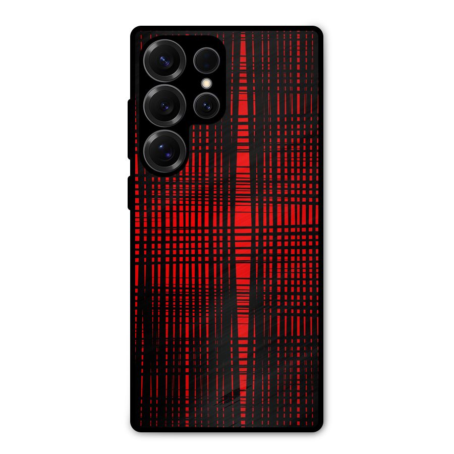 Red Net Design Metal Back Case for Galaxy S25 Ultra