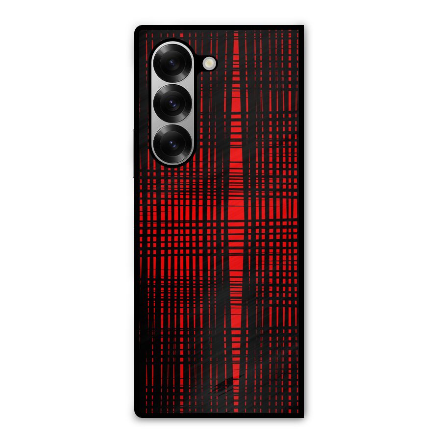 Red Net Design Metal Back Case for Galaxy Z Fold6
