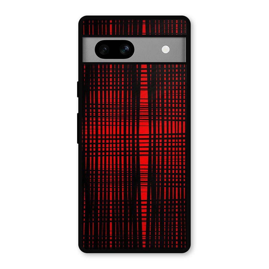 Red Net Design Metal Back Case for Google Pixel 7a