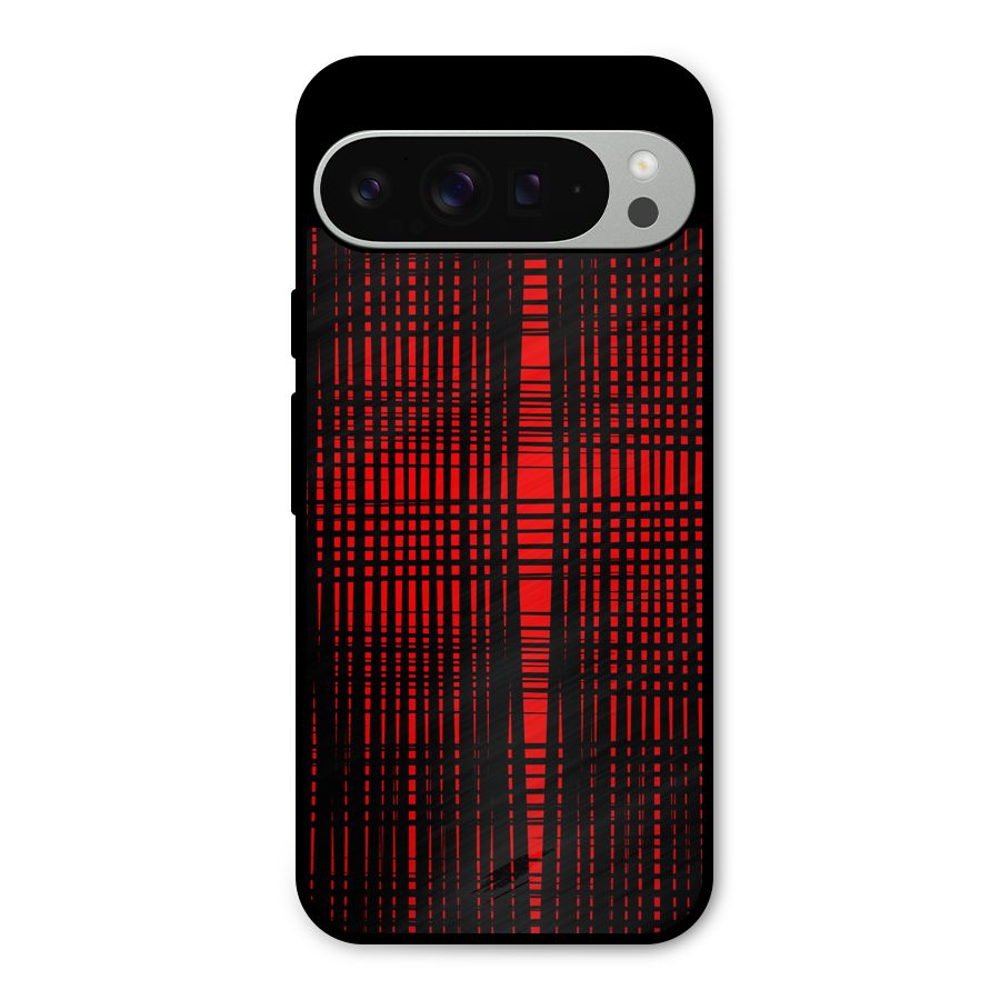 Red Net Design Metal Back Case for Google Pixel 9 Pro XL