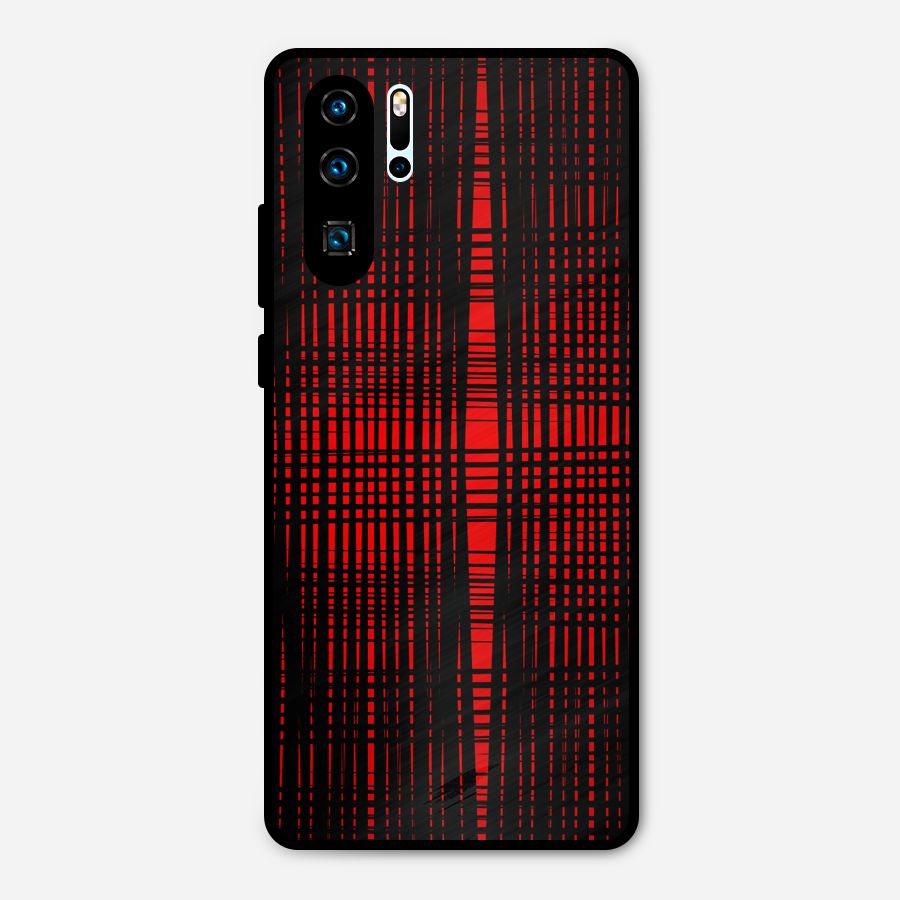 Red Net Design Metal Back Case for Huawei P30 Pro