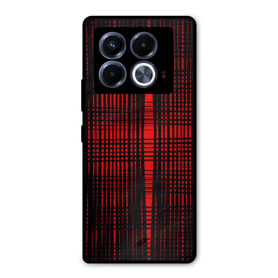 Red Net Design Metal Back Case for Infinix Note 40 5G