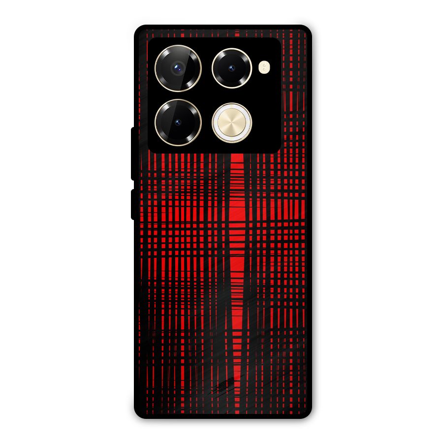 Red Net Design Metal Back Case for Infinix Note 40 Pro