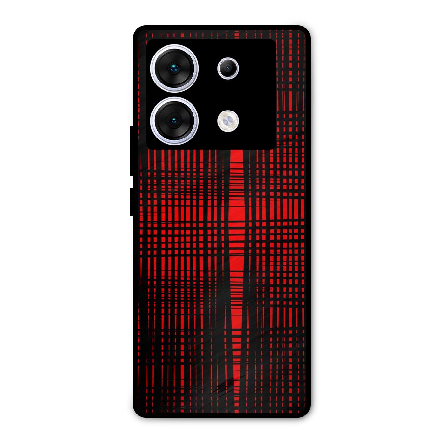Red Net Design Metal Back Case for Infinix Zero 30 5G