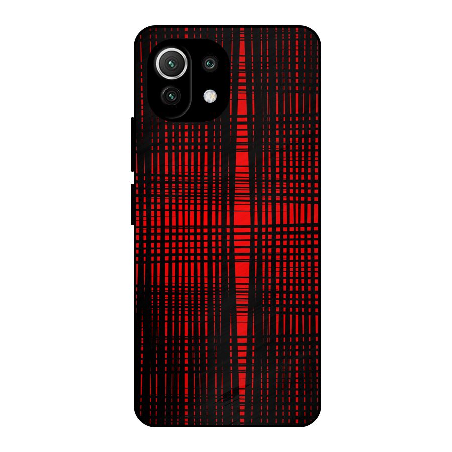 Red Net Design Metal Back Case for Mi 11 Lite NE 5G
