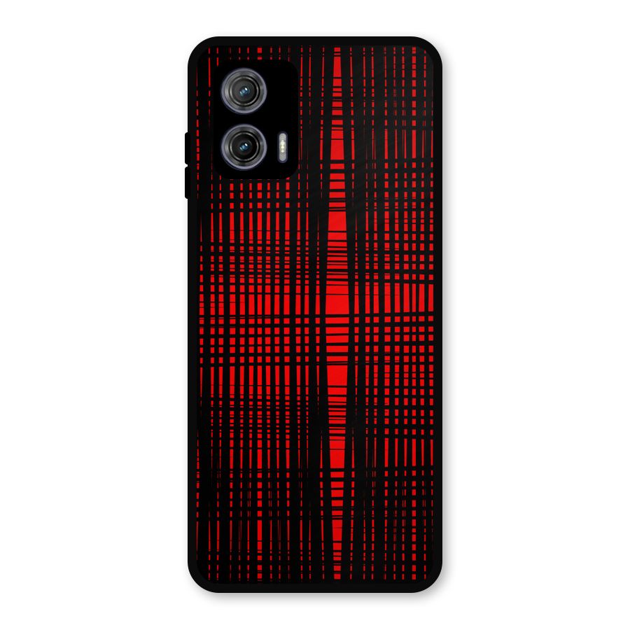 Red Net Design Metal Back Case for Moto G73