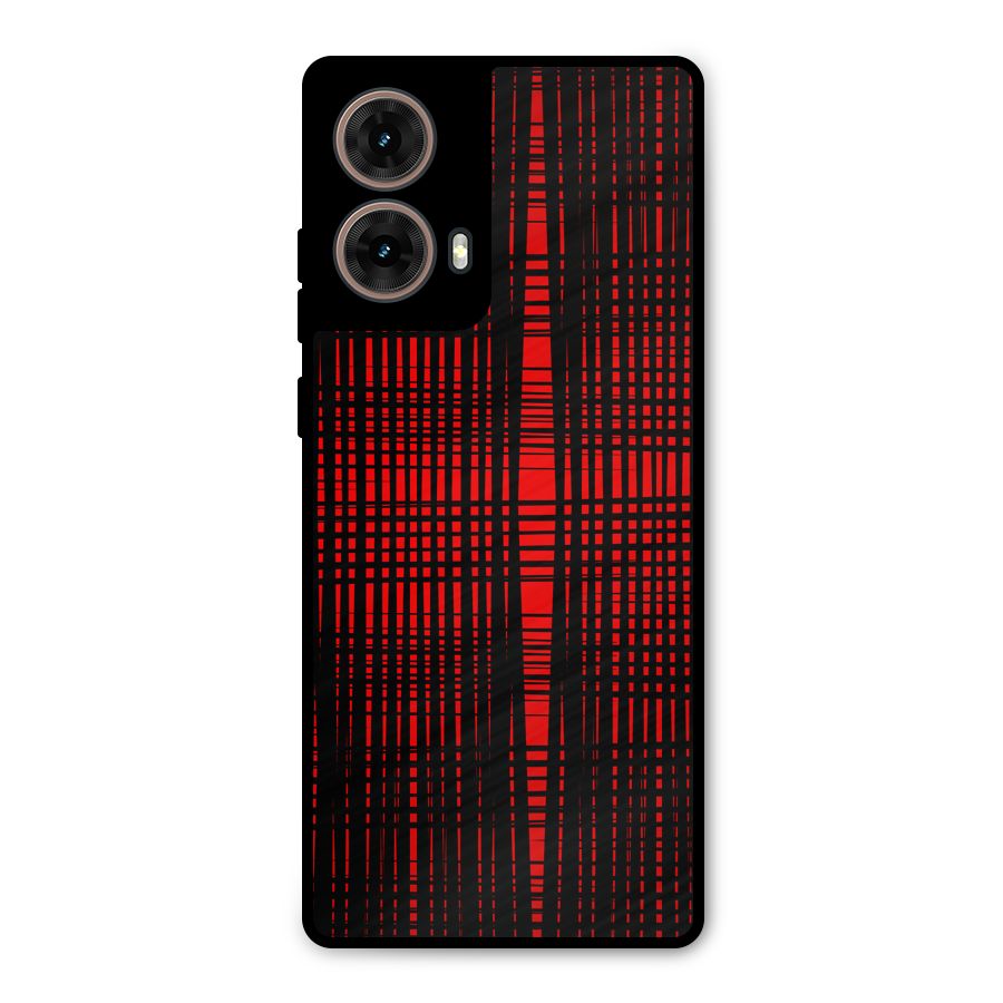 Red Net Design Metal Back Case for Moto G85