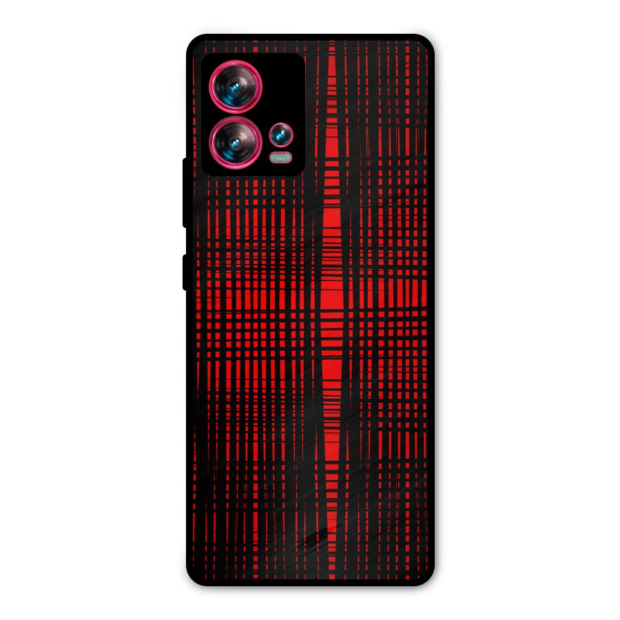 Red Net Design Metal Back Case for Motorola Edge 30 Fusion