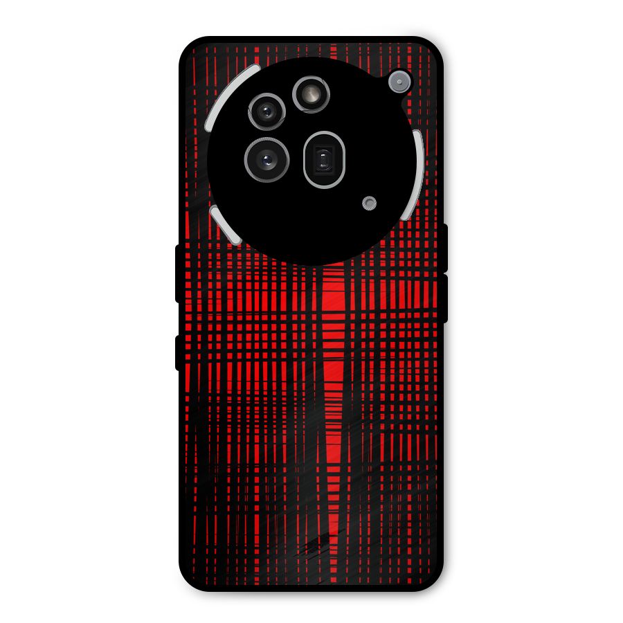 Red Net Design Metal Back Case for Nothing Phone 3a Pro