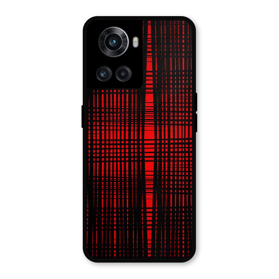 Red Net Design Metal Back Case for OnePlus 10R
