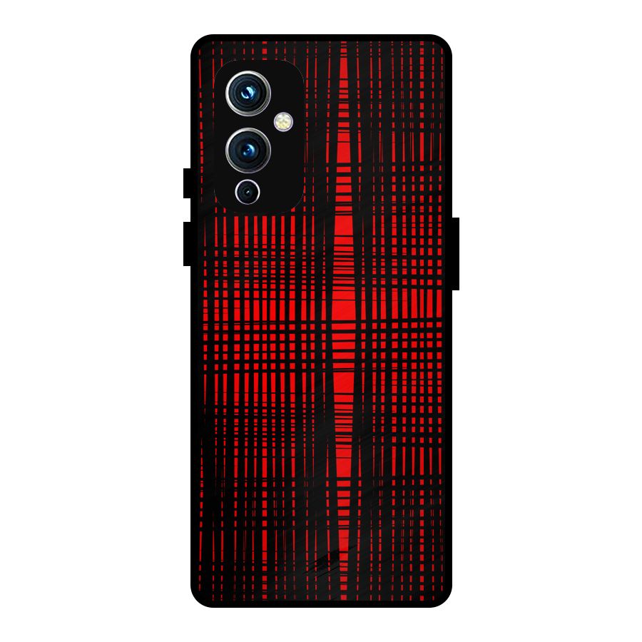 Red Net Design Metal Back Case for OnePlus 9