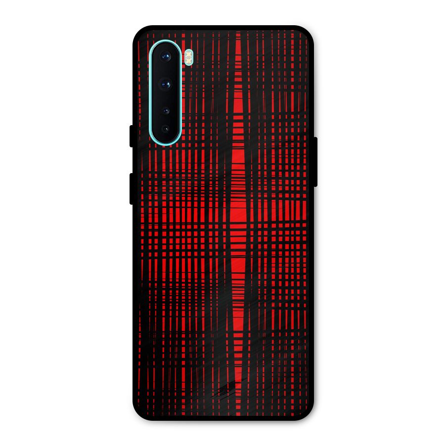 Red Net Design Metal Back Case for OnePlus Nord