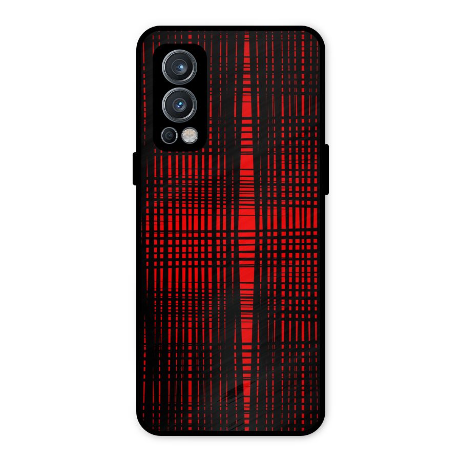 Red Net Design Metal Back Case for OnePlus Nord 2 5G