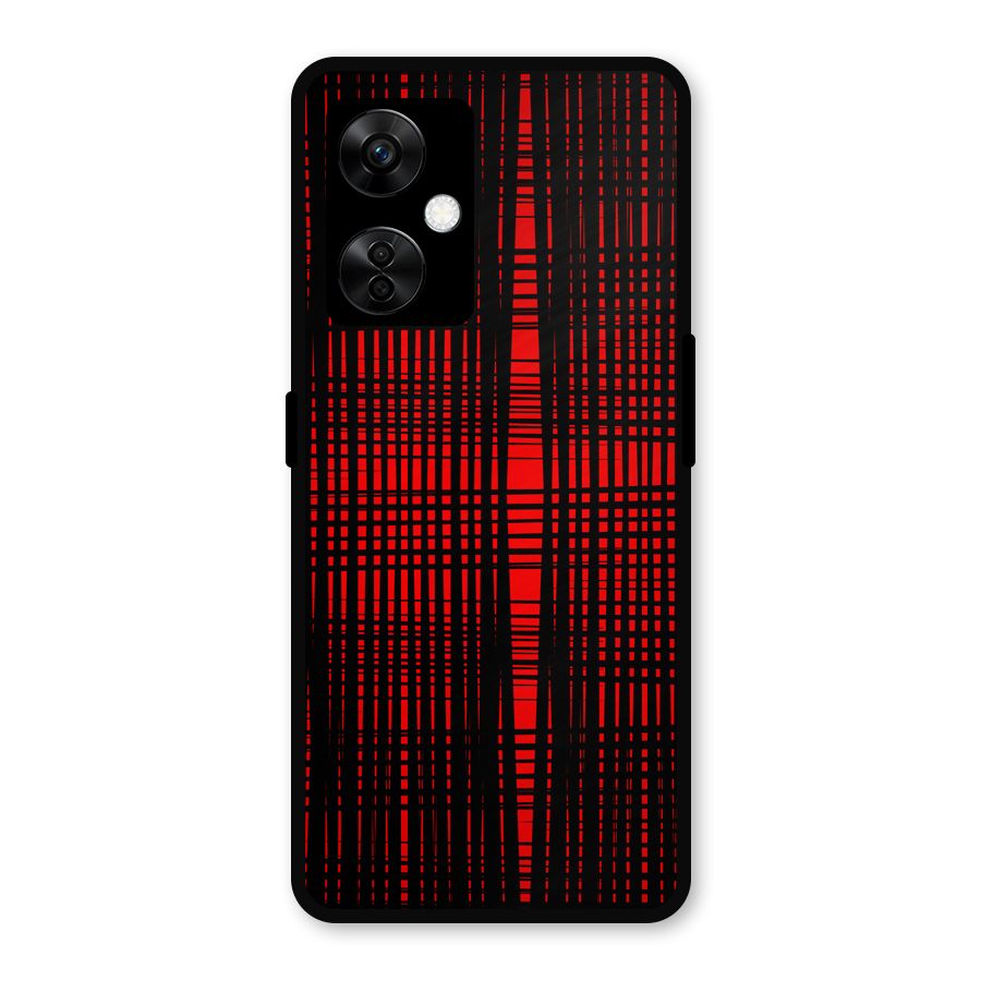 Red Net Design Metal Back Case for OnePlus Nord CE 3 Lite