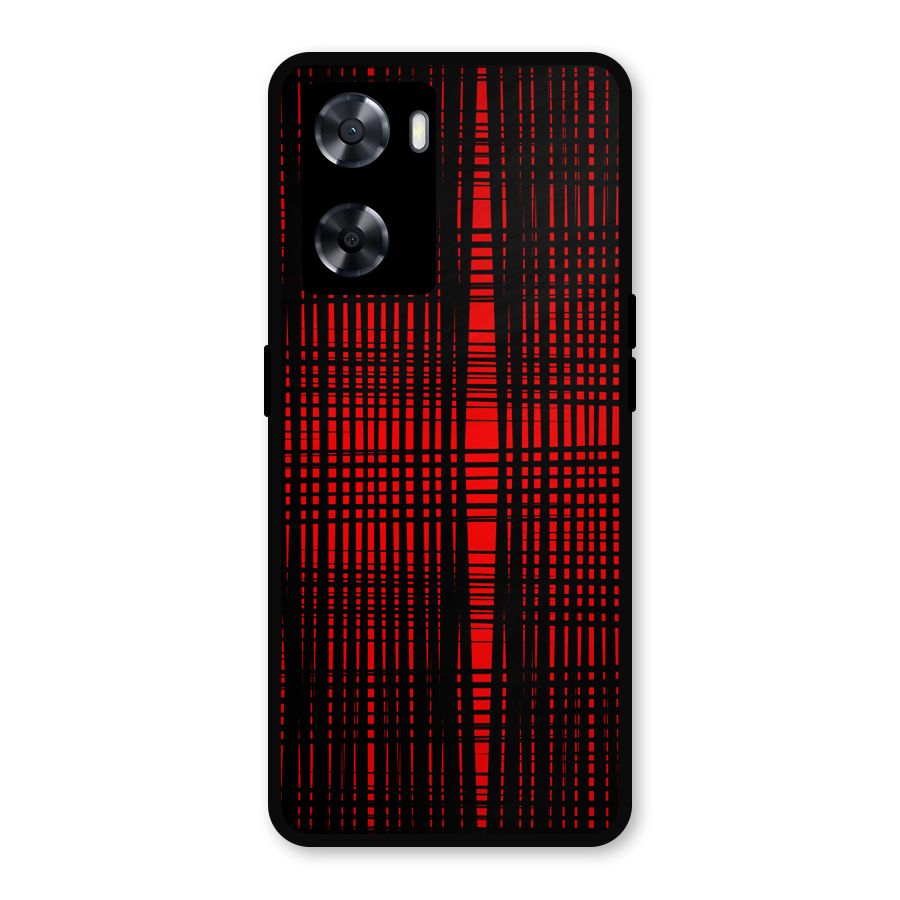Red Net Design Metal Back Case for OnePlus Nord N20 SE