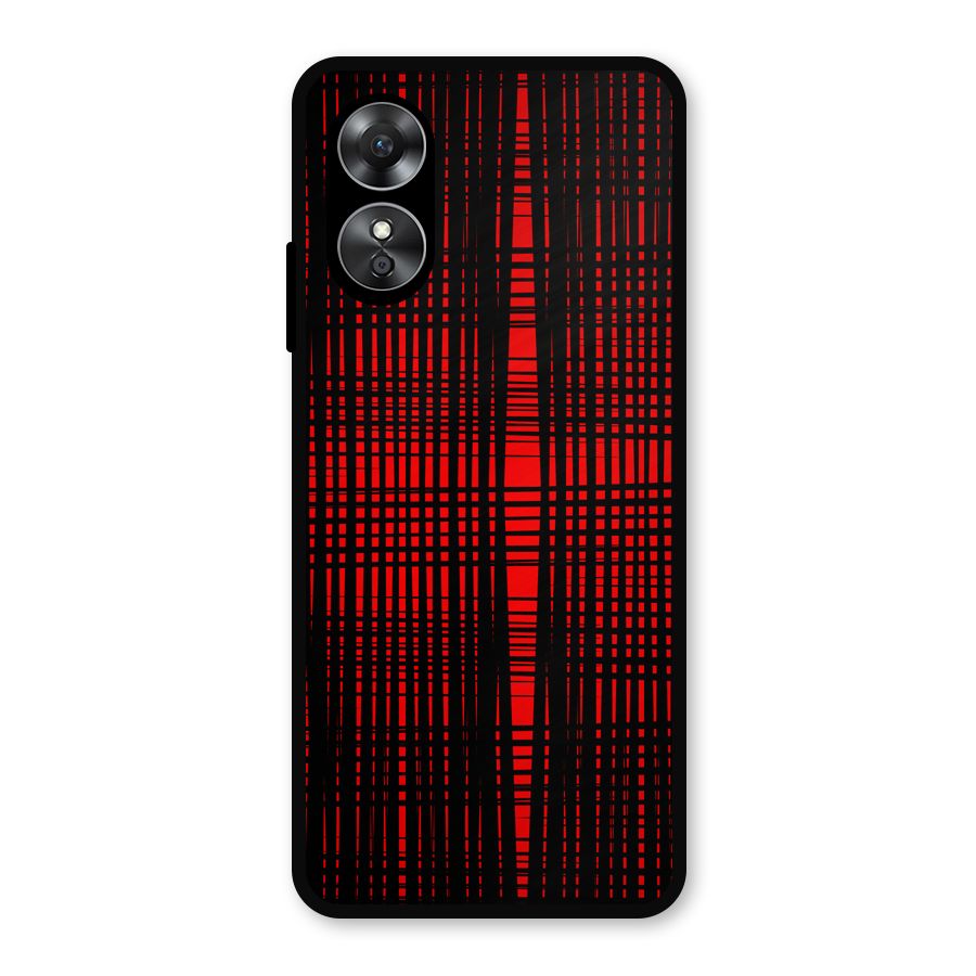Red Net Design Metal Back Case for Oppo A17