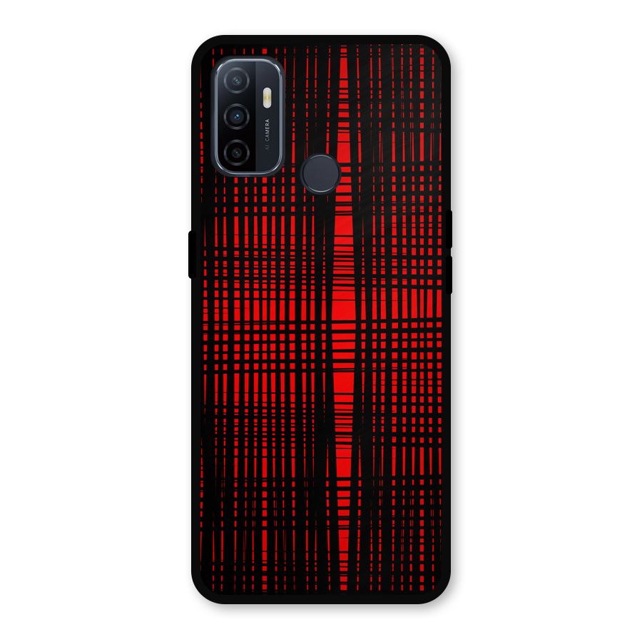 Red Net Design Metal Back Case for Oppo A53