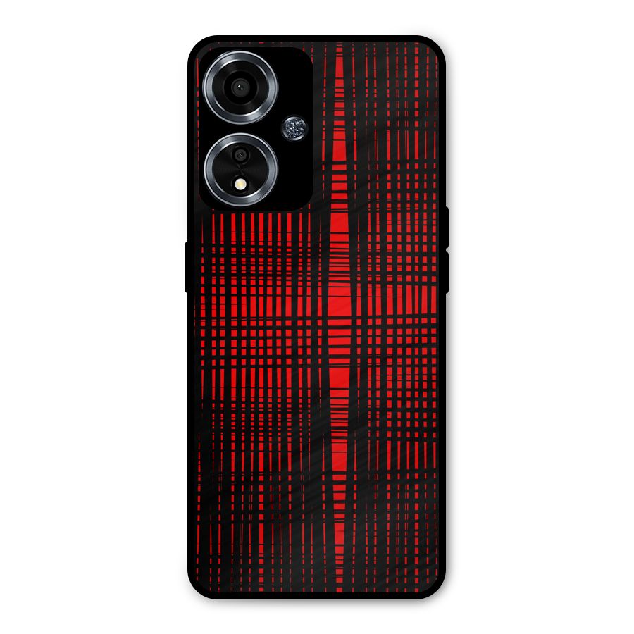 Red Net Design Metal Back Case for Oppo A59