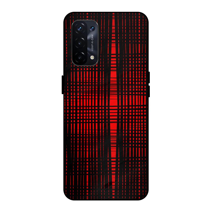 Red Net Design Metal Back Case for Oppo A74 5G