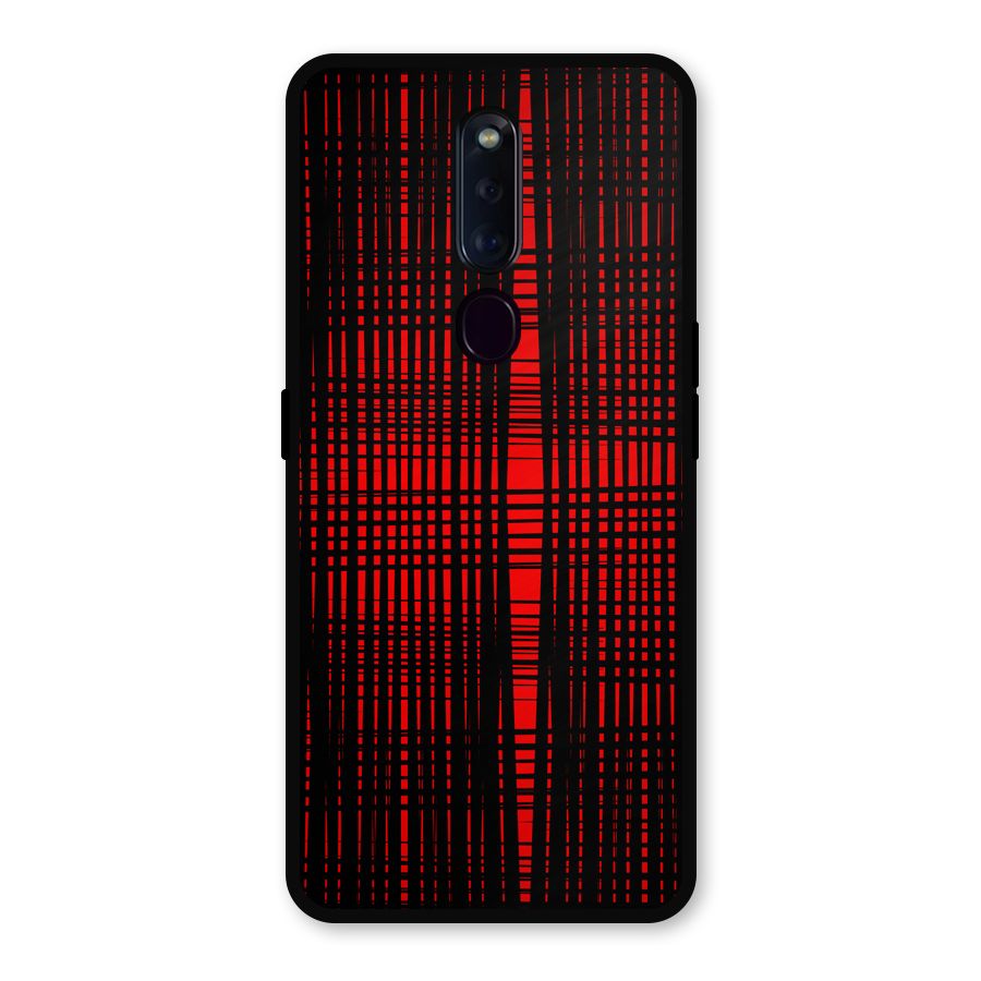Red Net Design Metal Back Case for Oppo F11 Pro