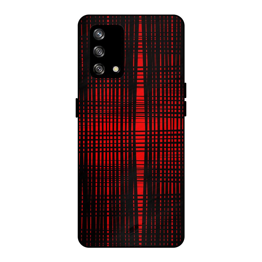 Red Net Design Metal Back Case for Oppo F19