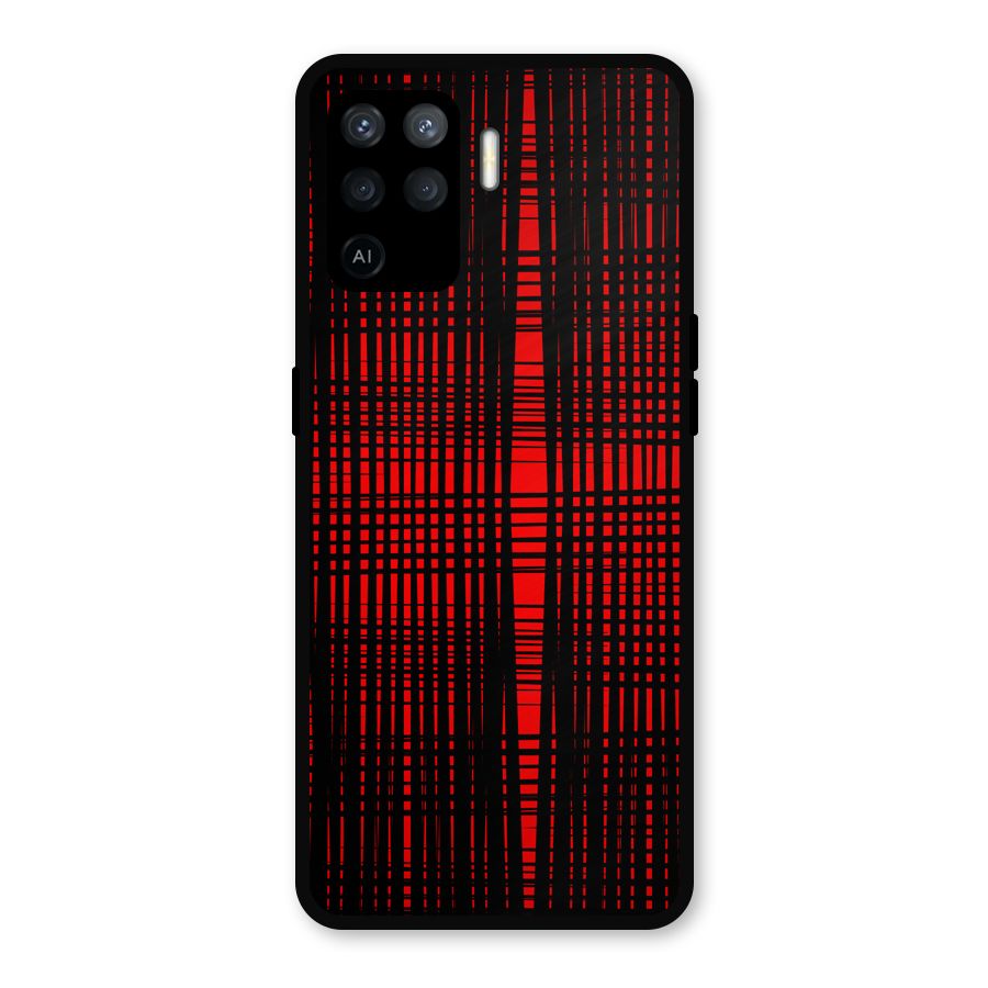 Red Net Design Metal Back Case for Oppo F19 Pro