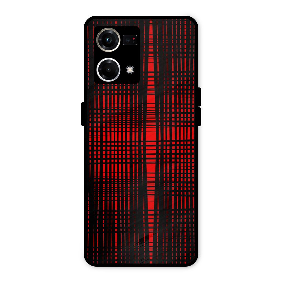 Red Net Design Metal Back Case for Oppo F21 Pro 4G