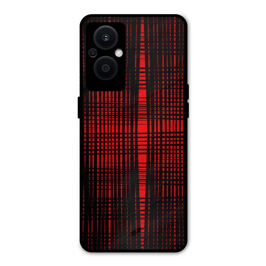 Red Net Design Metal Back Case for Oppo F21 Pro 5G