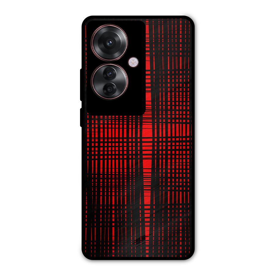 Red Net Design Metal Back Case for Oppo F25 Pro
