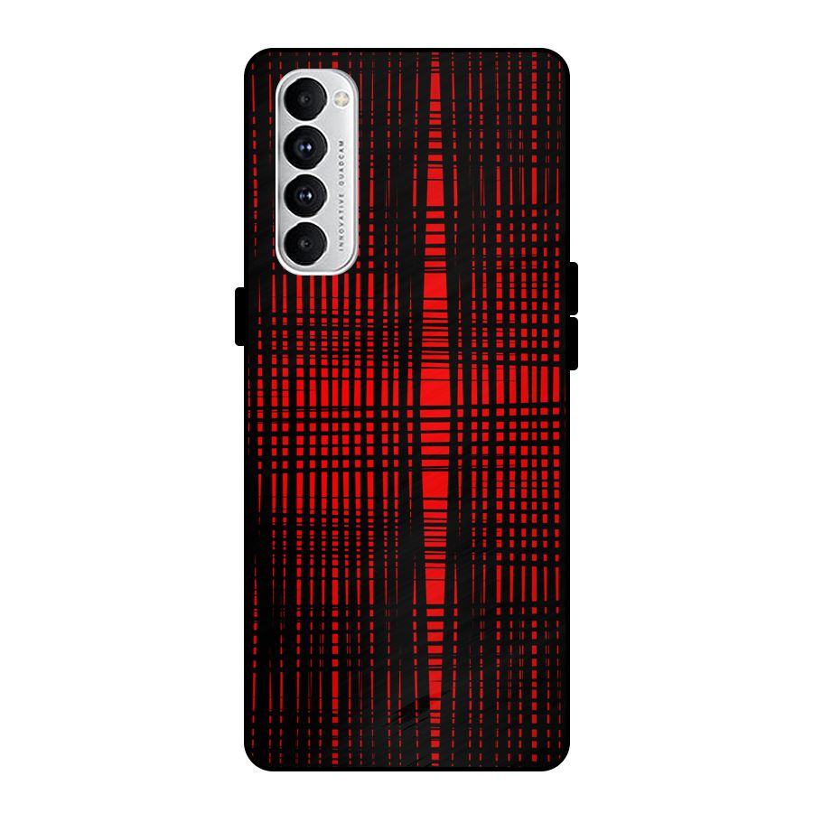 Red Net Design Metal Back Case for Oppo Reno4 Pro