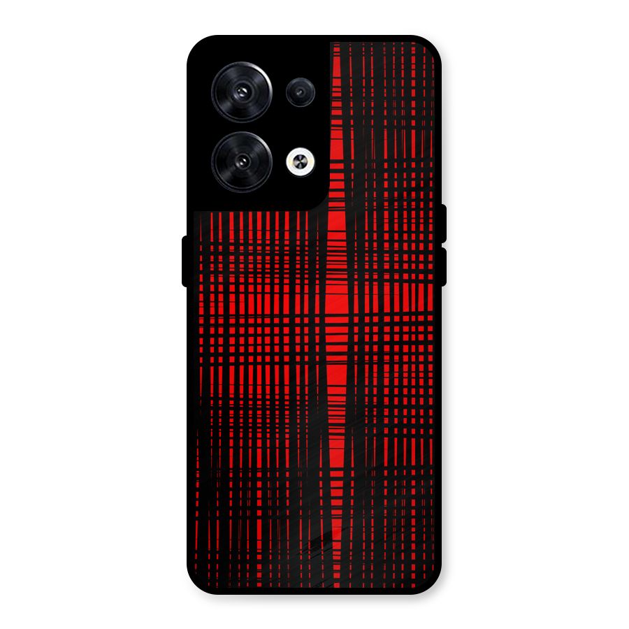 Red Net Design Metal Back Case for Oppo Reno8 5G