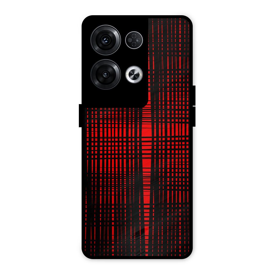 Red Net Design Metal Back Case for Oppo Reno8 Pro 5G