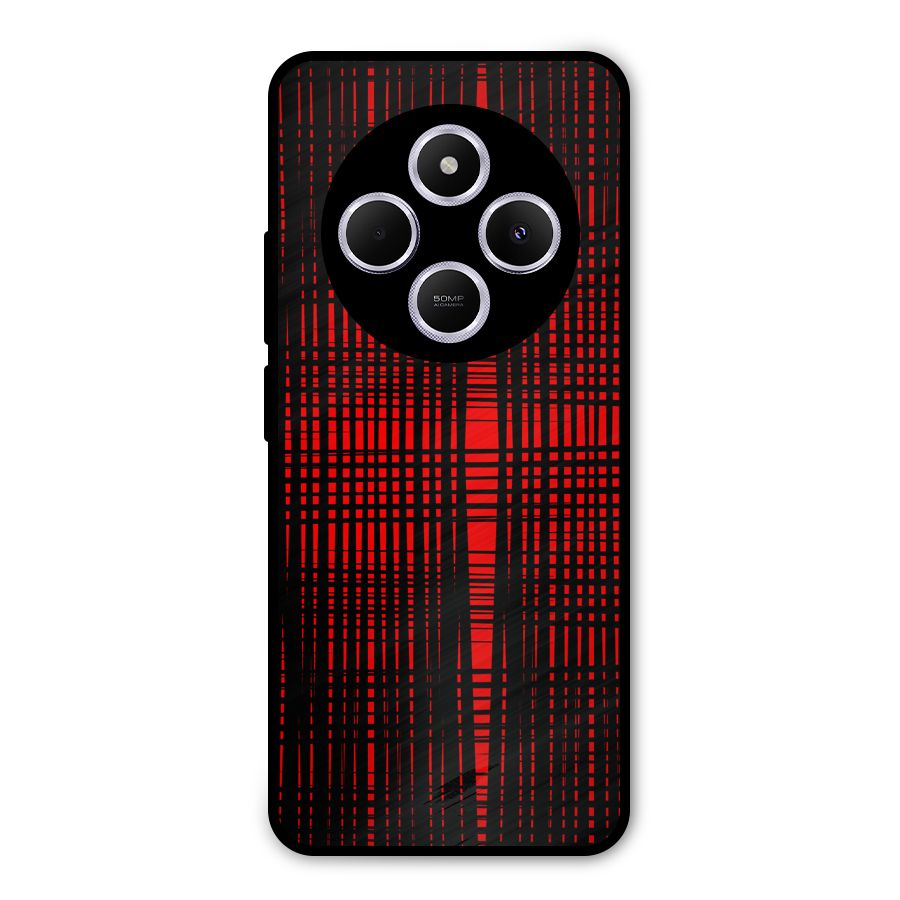 Red Net Design Metal Back Case for Poco C75 5G