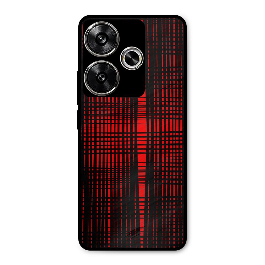 Red Net Design Metal Back Case for Poco F6
