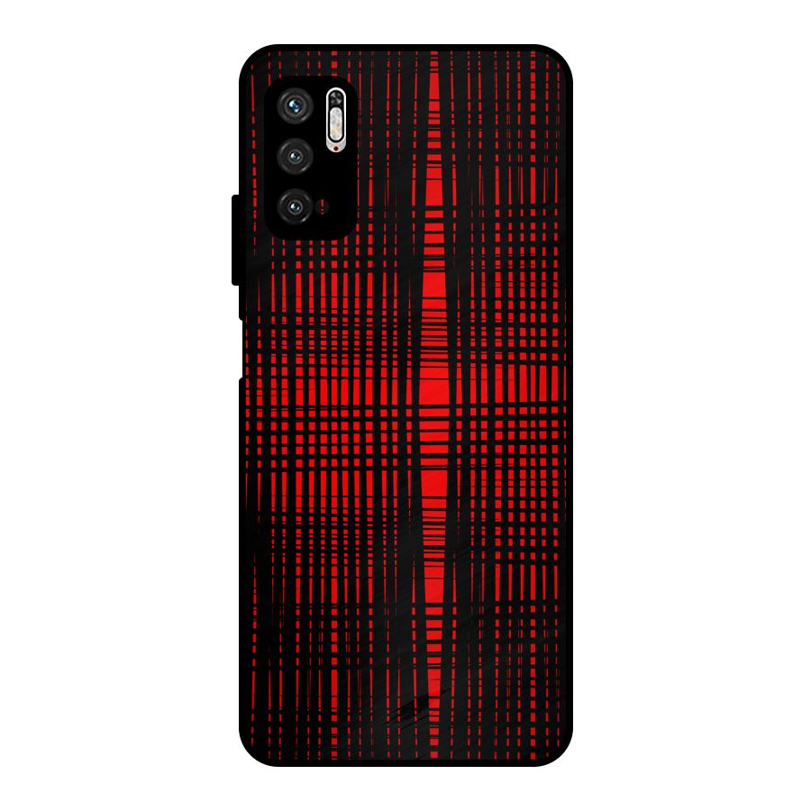Red Net Design Metal Back Case for Poco M3 Pro 5G
