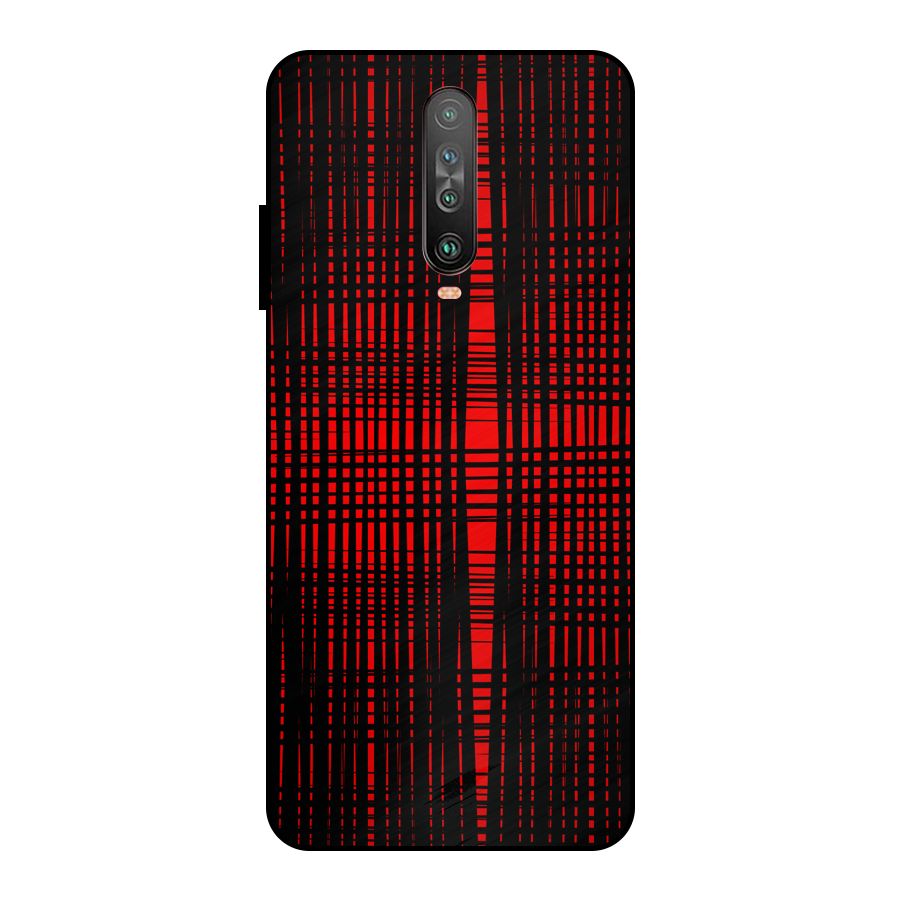 Red Net Design Metal Back Case for Poco X2