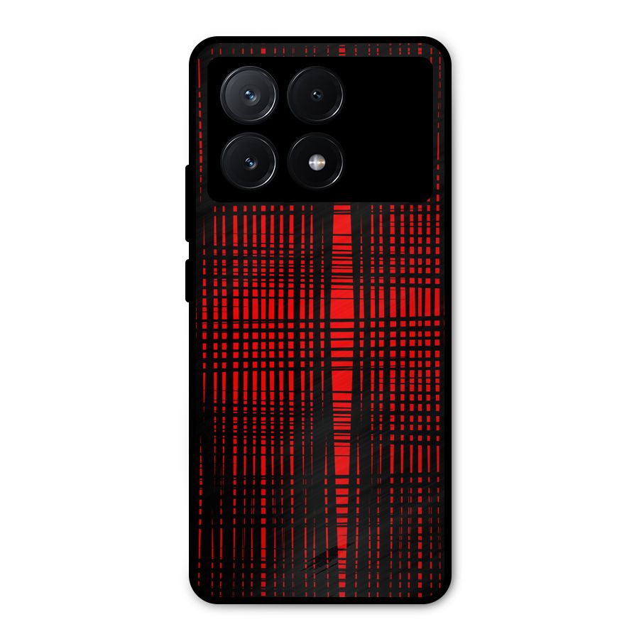 Red Net Design Metal Back Case for Poco X6 Pro