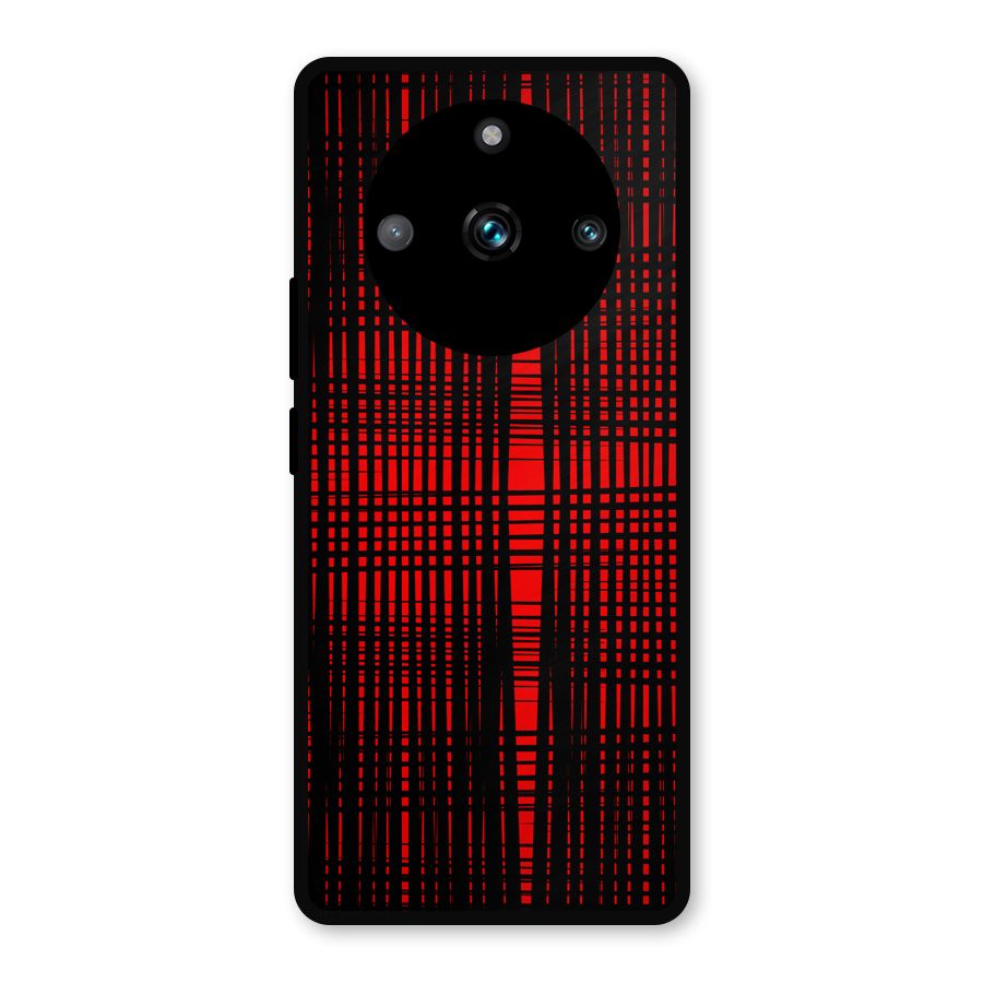 Red Net Design Metal Back Case for Realme 11 Pro Plus